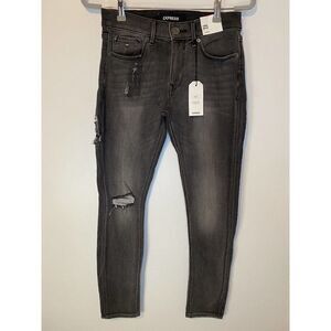 Express Mid-Rise Legging Faded Black Denim Jean Stretch Women’s Size 4s MSRP $80